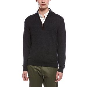 Bruno Magli Mens  Plaited 1/4-Zip Merino Wool Mock Neck Sweater, Multi
